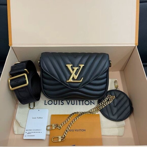 LOUIS VUITTON New Wave Shoulder Bag Women's Black - Picture 1 of 9